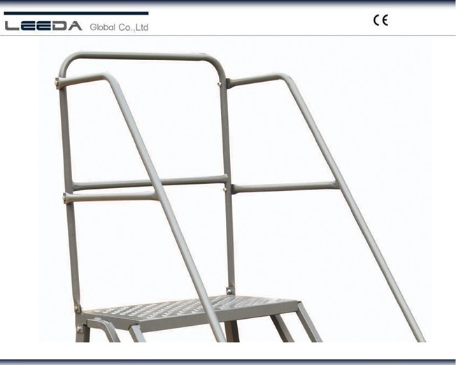 8 Step Heavy Duty Industrial Steel Rolling Ladder 160kg Capacity US Type