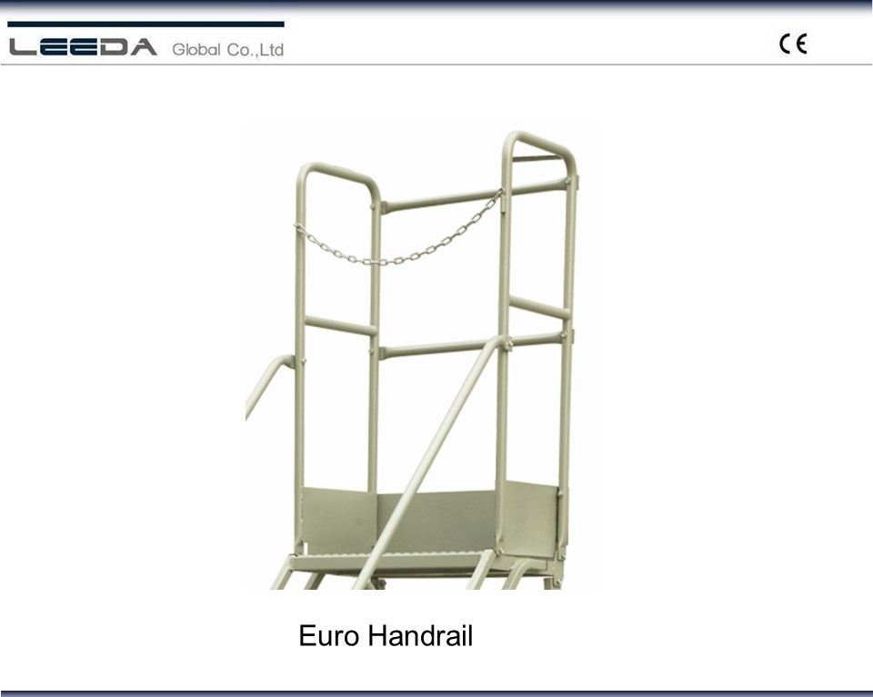 4 Step Heavy Duty Industrial Steel Rolling Ladder 160kg Capacity  Euro Type